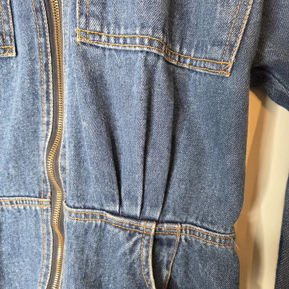 Vintage 80s 19th Avenue Denim Dress Full Zip Size 12 - Picture 9 of 13